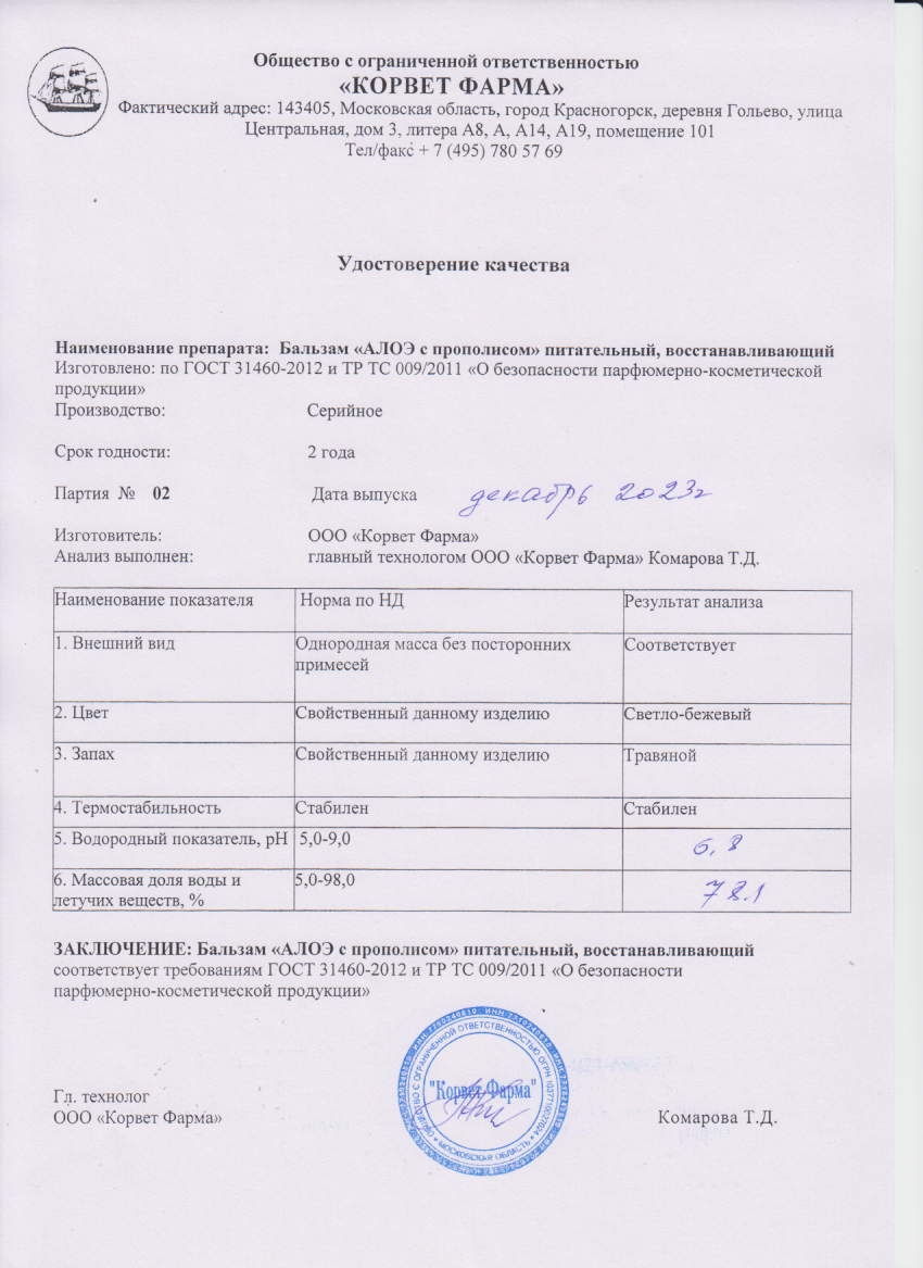Паспорт №12202302